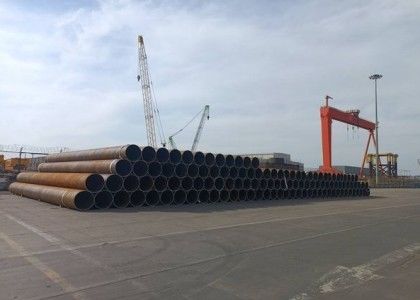 Spiral hàn ống thép đường kính lớn nước khí dầu 12m chiều dài ASTM chứng nhận